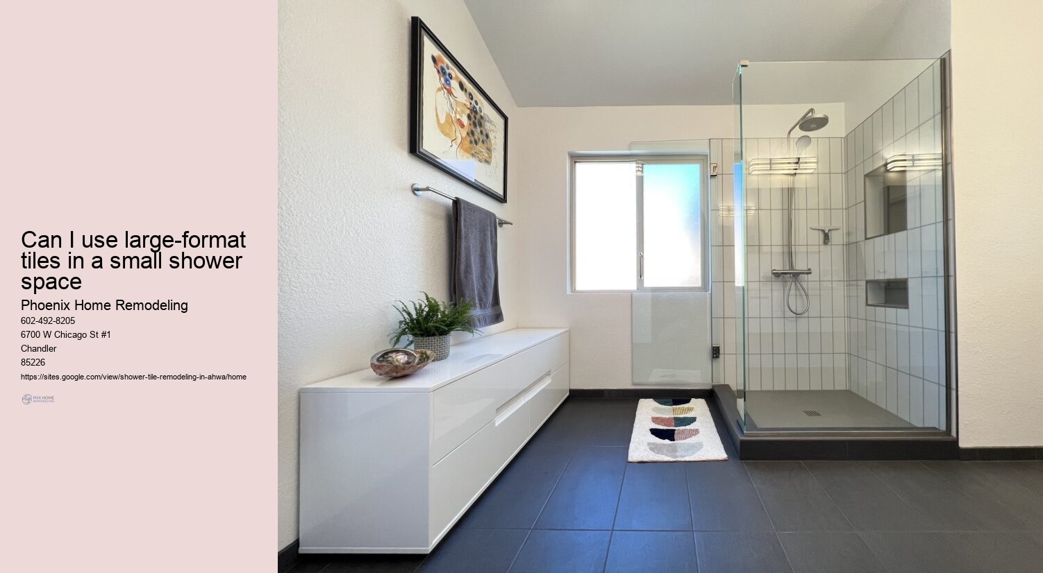 Can I use large-format tiles in a small shower space